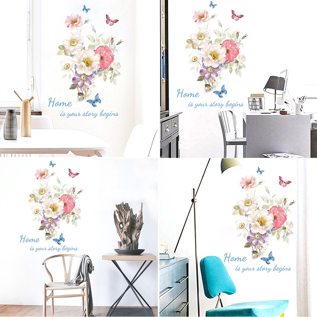 Office Furniture Images - PVC-muursticker Kamer Slaapkamerstickers Decoratie Bloemen Meubels