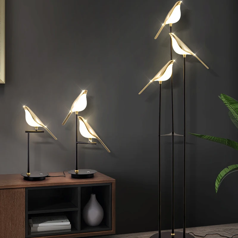 Floor Lamp Arched - Ekster Vogel Tafellamp Staande Bureau Led