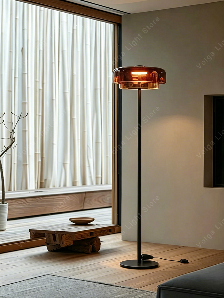 Floor Lamp Arched - Nordic Luxury Glass Oranje Groene Vloerlamp