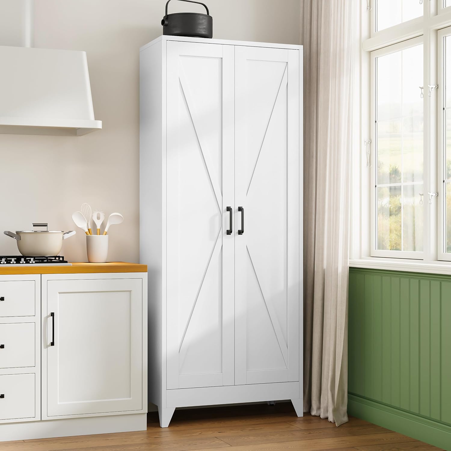 Office Storage Cabinet - Hoge metalen opbergkast, vrijstaande keukenkast met