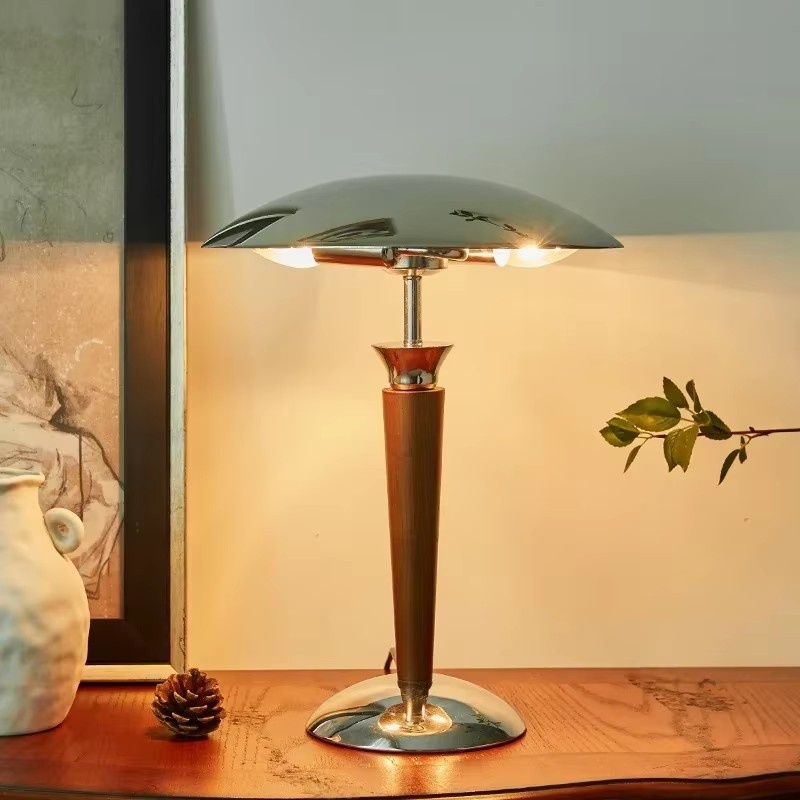 Floor Lamp Arched - Massief houten antieke led-vloerlamp Woonkamer Bank