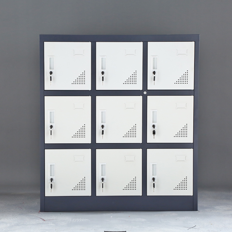 Office Storage Cabinet - 9-deurs metalen opbergkast voor personeel, stalen