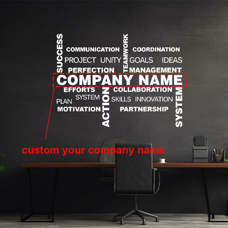 Office Furniture Names - Aanpasbare bedrijfsnaam muursticker vinyl kantoor decor,