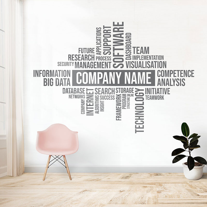 Aangepaste bedrijfsnaam muur s - Office Furniture Names recensie en prijs