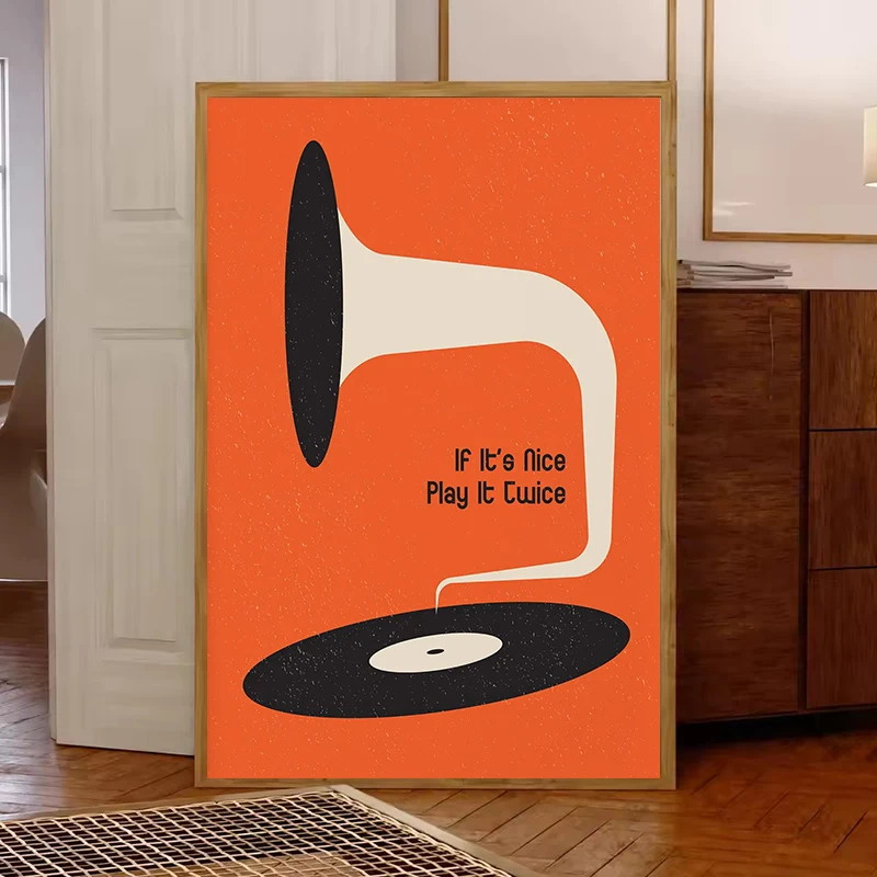 Mid Century Vinyl Record Canva - Office Furniture Used recensie en prijs