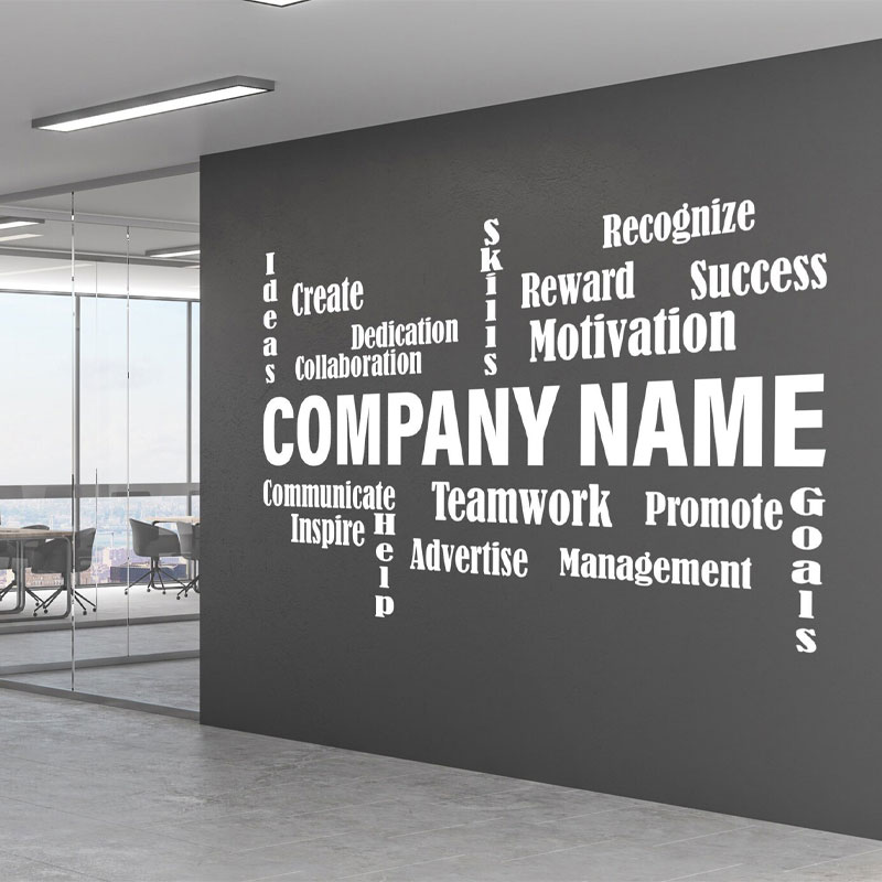 Aanpasbare bedrijfsnaam muurst - Office Furniture Names recensie en prijs