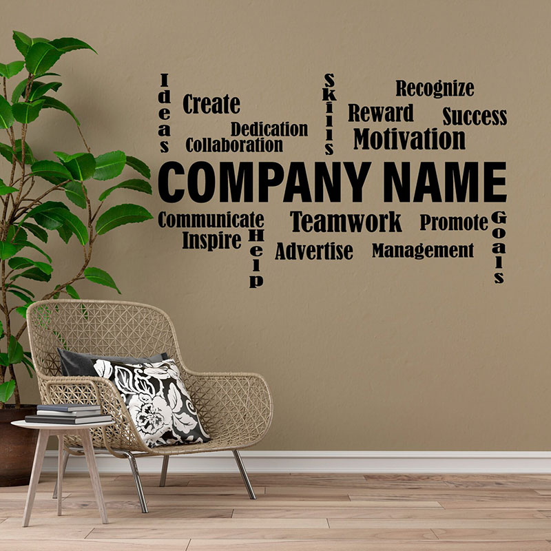 Aanpasbare bedrijfsnaam muurst - Office Furniture Names recensie en prijs