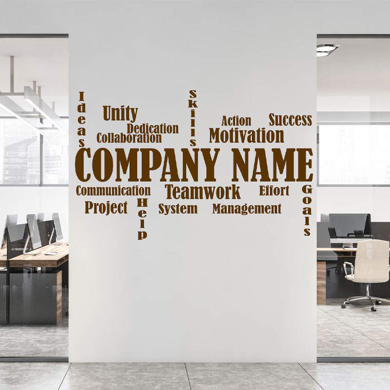 Aanpasbare bedrijfsnaam muurst - Office Furniture Names recensie en prijs