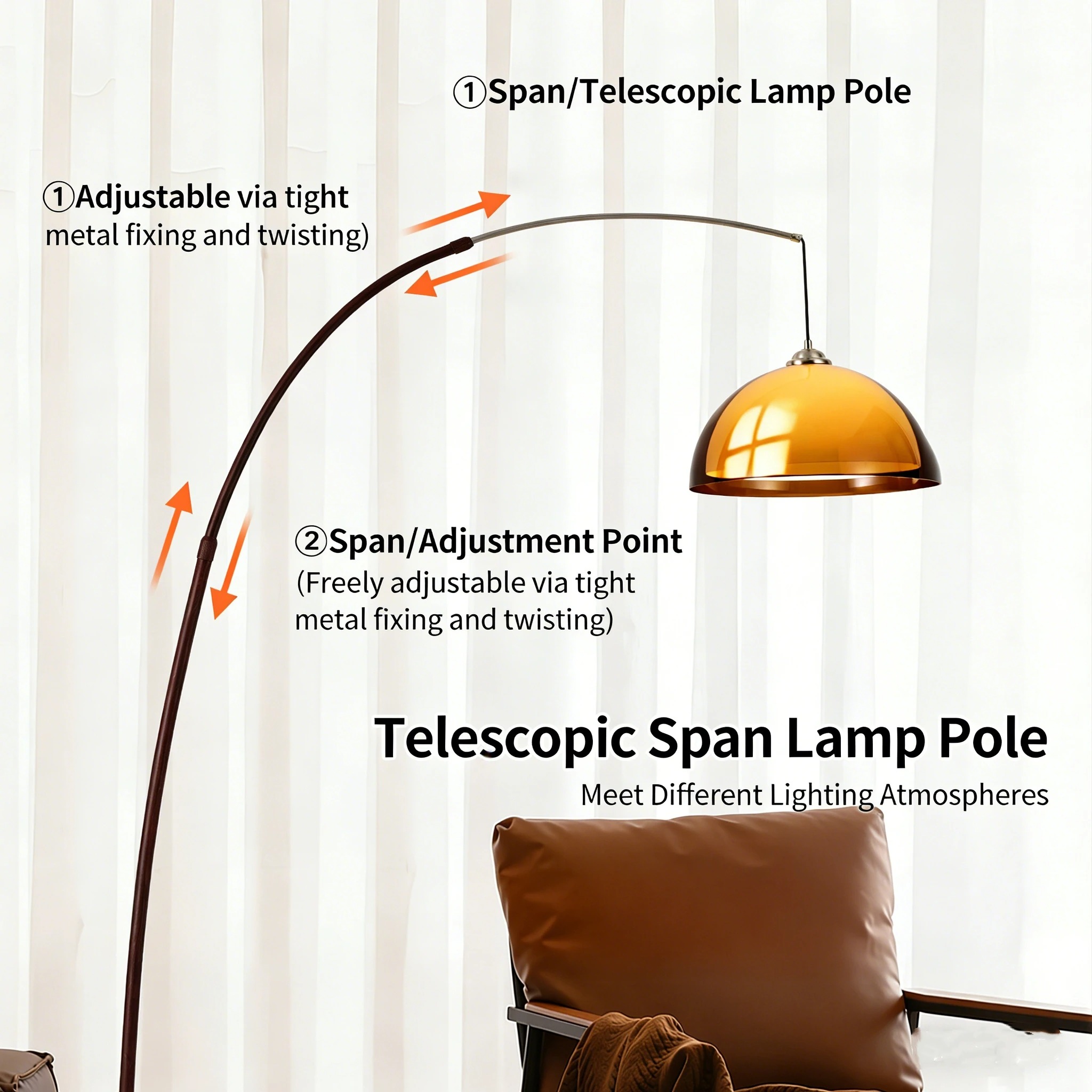 Vintage acryl lampenkap vloerl - Floor Lamp Arched recensie en prijs