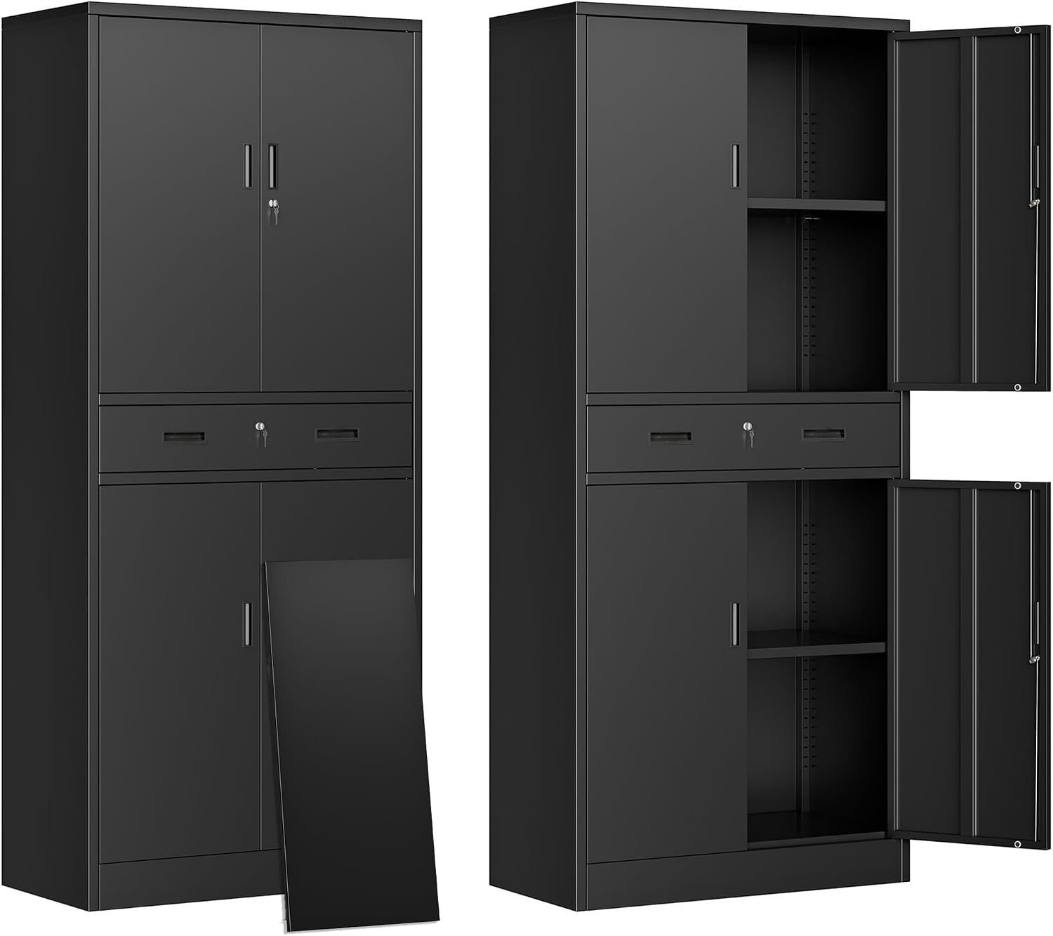 Hoge metalen opbergkast met la - Office Storage Cabinet recensie en prijs