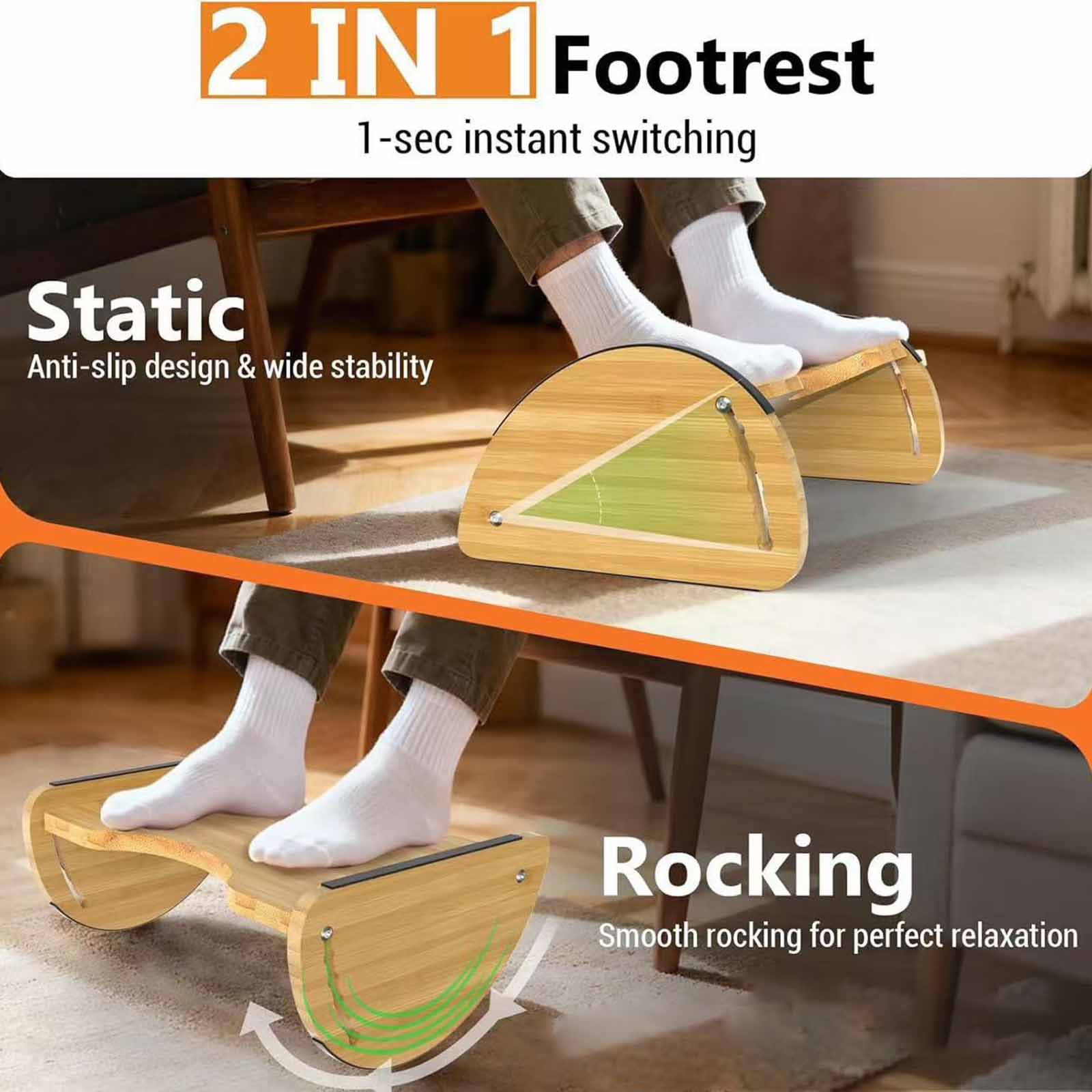 Verstelbare bamboe voetenbank  - Office Footrest Cushion recensie en prijs