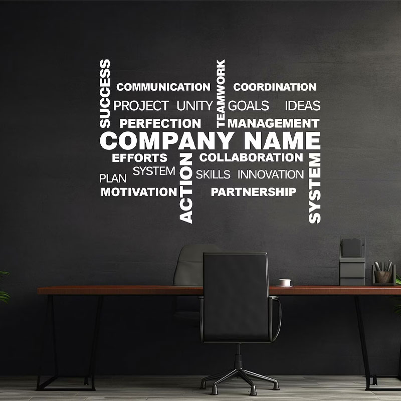 Aanpasbare bedrijfsnaam muurst - Office Furniture Names recensie en prijs