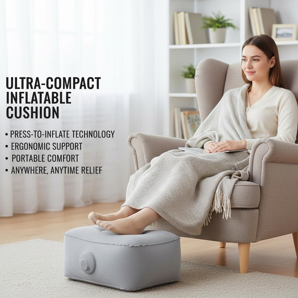 Draagbaar opblaasbaar voetkuss - Office Footrest Cushion recensie en prijs