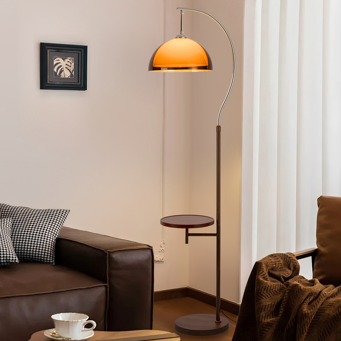 Houten boogvormige staande lam - Floor Lamp Arched recensie en prijs