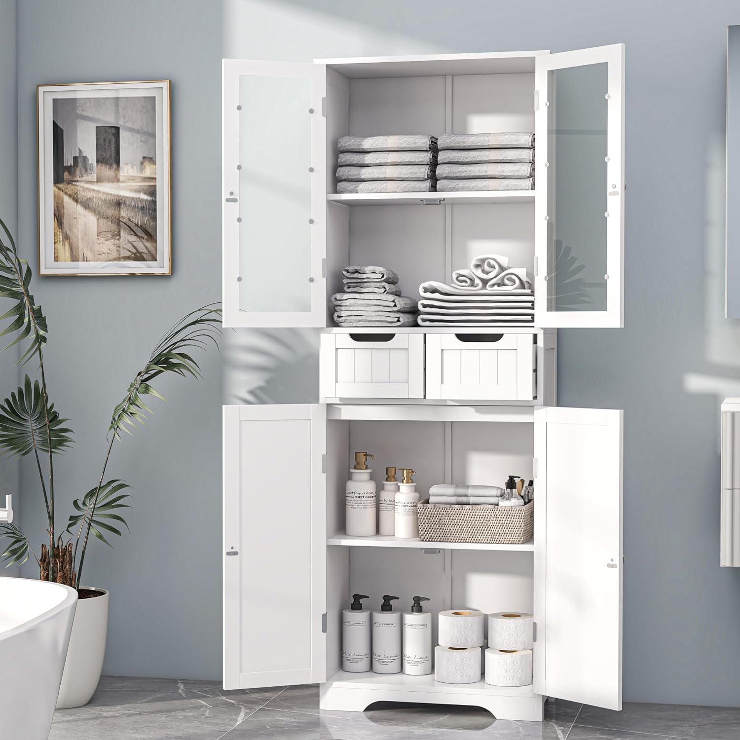Hoge badkameropbergkast Vrijst - Office Storage Cabinet recensie en prijs